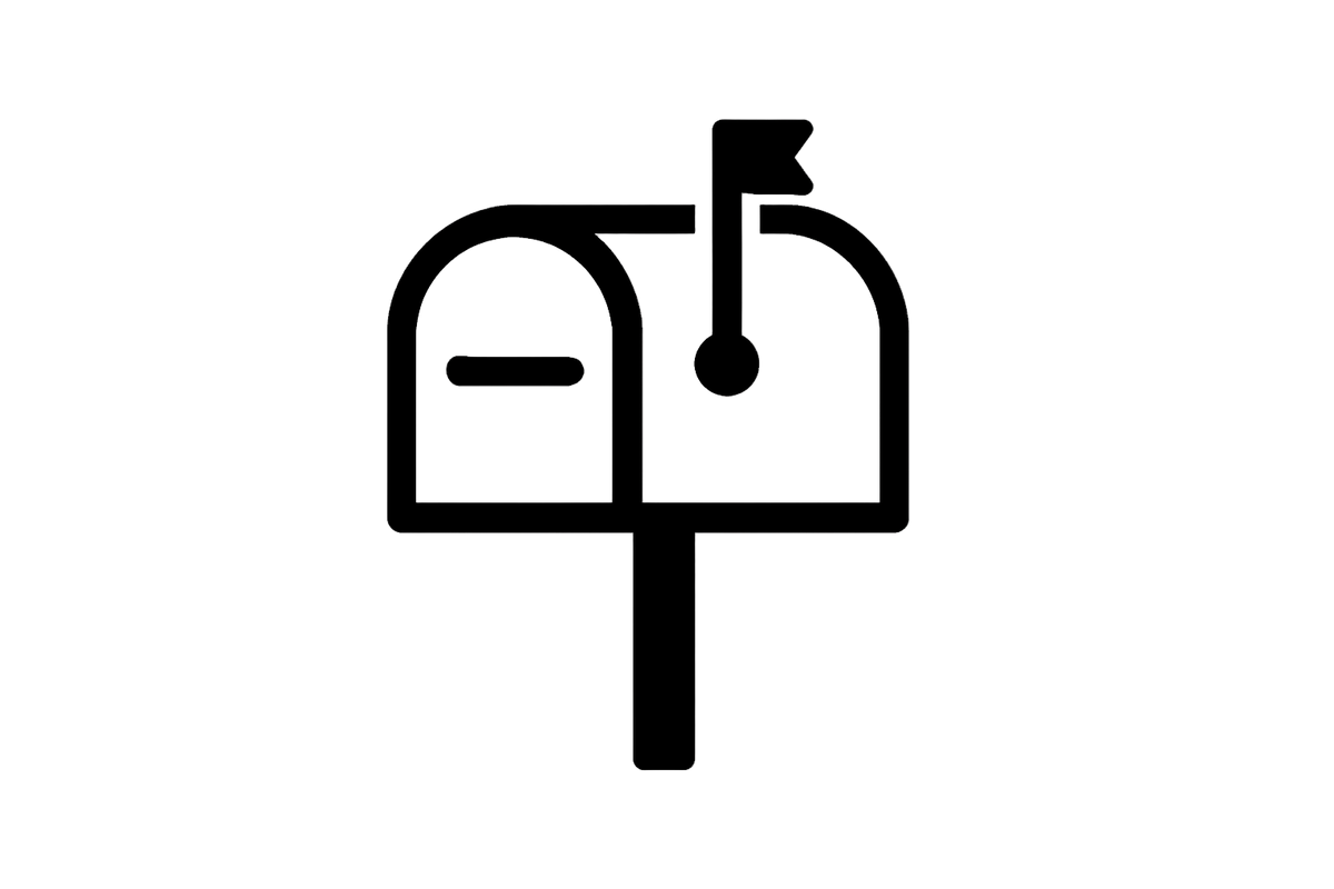 simple black and white "mailbox" icon